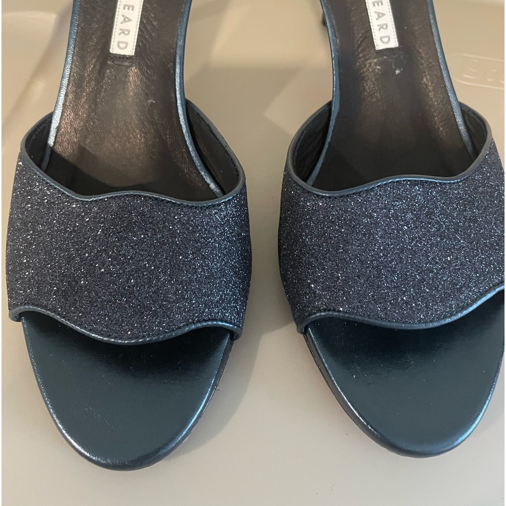 Veronica Beard Navy Sparkle Sandals